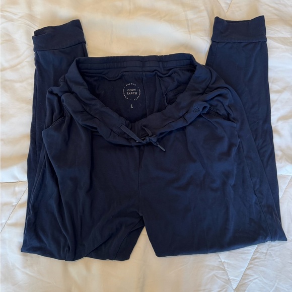 Cozy Earth Bamboo Jogger Set - Navy, Large - Picture 4 of 4